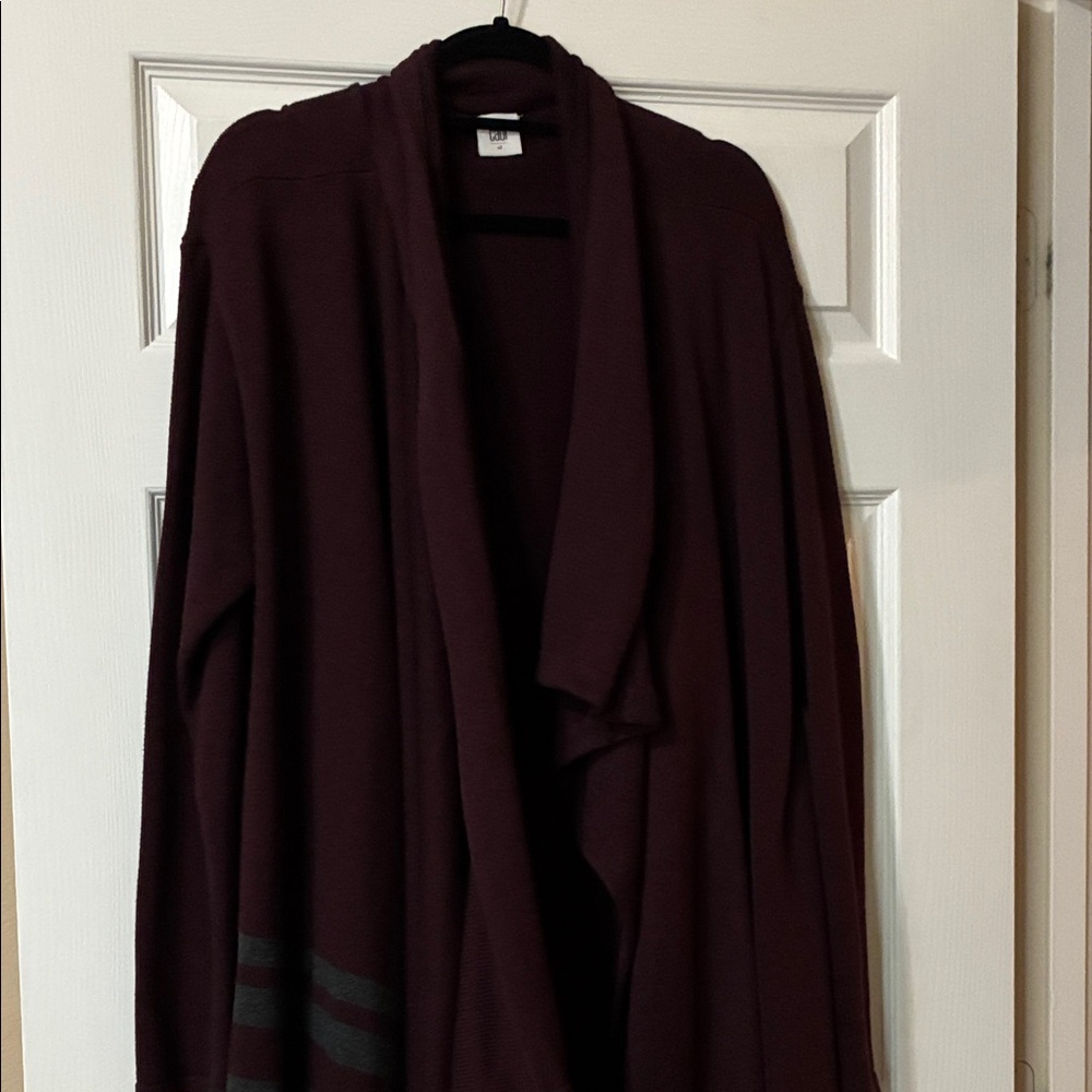 CAbi Deep Burgundy Knit Cardigan XL